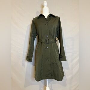 Piombo Women’s Large Olive Green Belted Women's Trench Coat